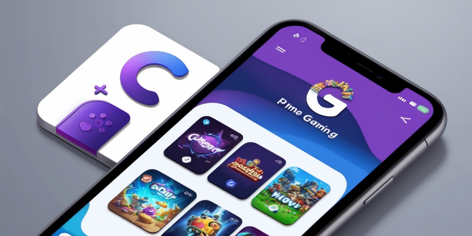 A sleek, modern mobile screen displaying the Prime Gaming app, with a clean and intuitive interface showcasing a vibrant purple and blue color scheme, accompanied by crisp white accents and subtle gradient effects, the app's logo, a stylized letter G made up of tiny game controller icons, sits prominently at the top, with a user's profile picture, a smiling young adult with short brown hair and bright brown eyes, in the top right corner, surrounded by a selection of visually appealing game tiles, each featuring a unique art style, with subtle animations and 3D effects, set against a soft, dark gray background that allows the colorful game artwork to pop, the overall design exudes a sense of excitement and gaming enthusiasm, inviting users to explore and discover new titles.